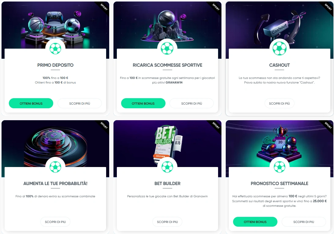 La lista dei bonus disponibili durante l’anno