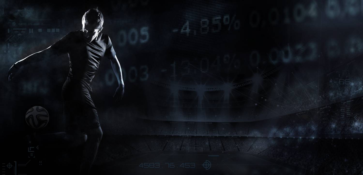 Giocatore di calcio in uno stadio